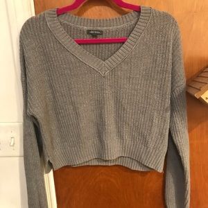 Gray knitted sweater